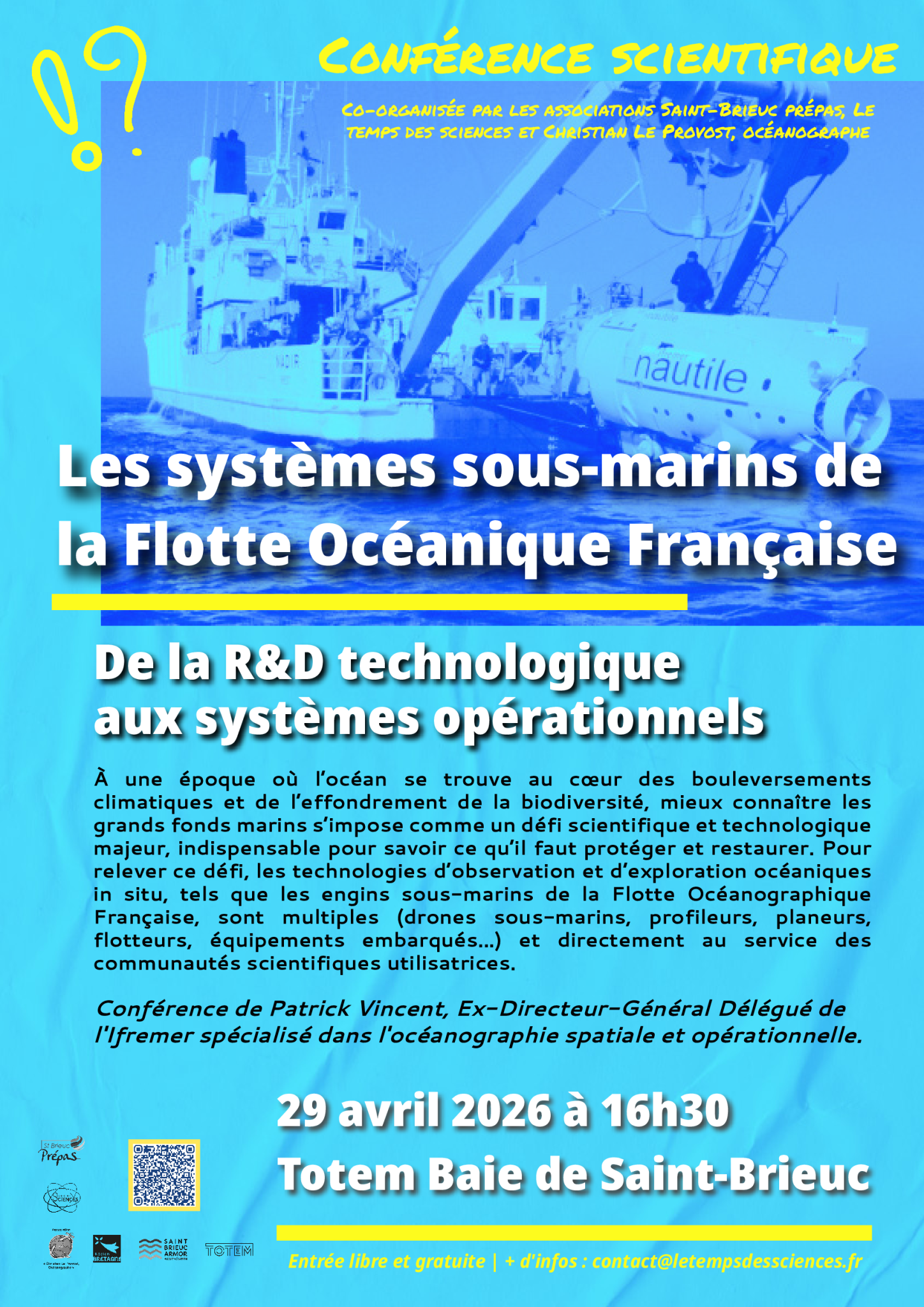 Conférence : Les systèmes sous-marins de la Flotte Océanographique Française